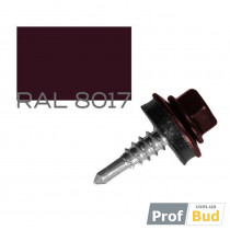 Купить Саморез со сверлом по металлу 4,8х19 мм RAL 8017 c EPDM шайбой, уп.(250 шт.)