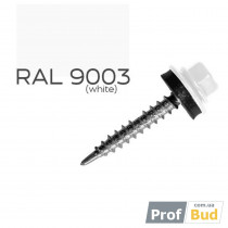 Купить Саморез со сверлом по дереву 4,8х35 мм RAL 9003 c EPDM шайбой, уп.(250 шт.)