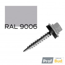 Купить Саморез со сверлом по дереву 4,8х35 мм RAL 9006 c EPDM шайбой, уп.(250 шт.)