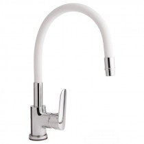 Купить Смеситель для кухни Qtap Linea с гибким изливом QTLINCRW007F Chrome/White