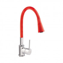 Купить Смеситель для кухни Qtap Spring с гибким изливом QTSPRCRR007F1 Chrome/Red