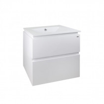 Купить Комплект Qtap Albatross 605х725х460 White тумба подвесная +  раковина врезная QT0172TP600D3060CW