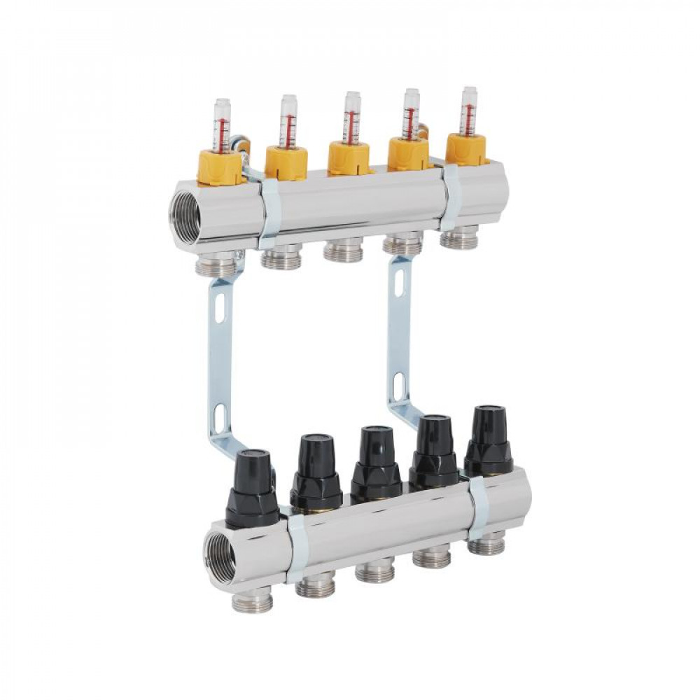 Купити Колектор з витратомірами SD Forte 1" 5 виходів SF001W5