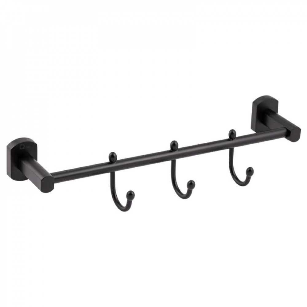 Купить Держатель для полотенца Qtap Liberty 3 крючка 365 мм QTLIBBLM1154-3 Black
