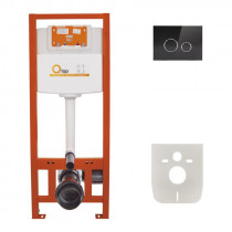 Купить Набор инсталляция 4 в 1 Qtap Nest ST с круглой панелью смыва QT0133M425V1163GB