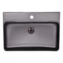 Купить Раковина Qtap Nando 600х420х130 Matt black с донным клапаном QT1211K4041MB