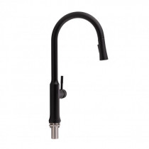 Купить Смеситель для кухни Qtap Baruska с выдвижным изливом QTBAR9137103UB Black Matt