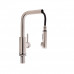 Змішувач для кухні Qtap Karuska з висувним виливом QTKAR91103FN Brushed Nickel PVD