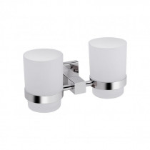 Купить Стакан с держателем Qtap Crow настенный двойной QTST6201103C Chrome (Sklenka)