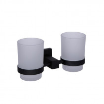 Купить Стакан с держателем Qtap Crow настенный двойной QTST6201103B Black (Sklenka)