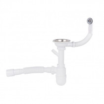 Купить Сифон для кухонной мойки Lidz (WHI) 60 08 E001 01 ECO с круглым переливом (выход 50 мм)