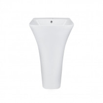 Купить Раковина напольная моноблок Qtap Crow 450x435x835 White с донным клапаном QT0511G315W
