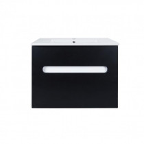 Купить Комплект Qtap Virgo 600х580х437 Black/White тумба напольная + раковина врезная QT1871TNА6013060CW