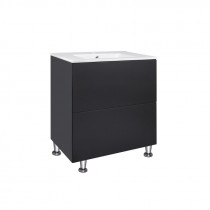 Купить Комплект Qtap Tern 700х725х437 Matt black тумба напольная + раковина врезная QT1771TNL7023070CMB