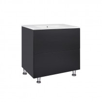 Купить Комплект Qtap Tern 800х725х437 Matt black тумба напольная + раковина врезная QT1771TNL8023080CMB