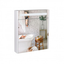 Купити Дзеркальна шафа підвісна Qtap Robin 600х730х145 White з LED-підсвічуванням QT1377ZP6001W