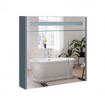 Купить Зеркальный шкаф подвесной Qtap 800х730х145 Robin Graphite с LED-подсветкой QT1377ZP8002G