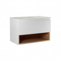 Купить Тумба подвесная Qtap Robin 700х476х437 White/Whitish oak со столешницей QT1379TPН7001WWO