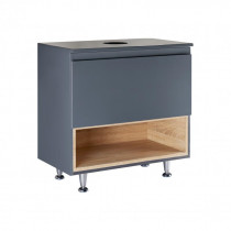Купить Тумба напольная Qtap Robin 600х616х437 Graphite/Whitish oak со столешницей QT1380TNН6002GWO