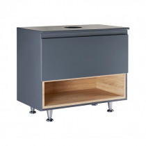 Купить Тумба напольная Qtap Robin 800х616х437 Graphite/Whitish oak со столешницей QT1380TNН8002GWO
