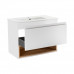 Комплект Qtap Robin 700х580х437 White/Whitish oak тумба подвесная + раковина врезная QT1372TPВ7001WWO