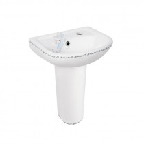 Купить Раковина для підлоги з п'єдесталом дитяча Qtap Baby 375x305x520 White з малюнком, з донним клапаном QT2311LP304BW