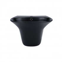 Купить Раковина подвесная моноблок Qtap Virgo 550х430х400 Matt black с донным клапаном QT1811037GMB