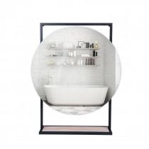 Купити Дзеркало Qtap Taurus 700х850х140 Black/Whitish oak з LED-підсвічуванням QT2478ZP700BWO