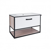 Купить Комплект Qtap Taurus 700х580х437 White/Whitish oak тумба подвесная + раковина врезная QT2472TPT703WWO