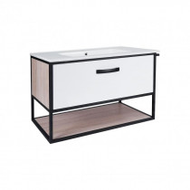 Купить Комплект Qtap Taurus 800х580х437 White/Whitish oak тумба подвесная + раковина врезная QT2472TPT803WWO
