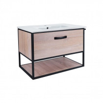 Купити Комплект Qtap Taurus 800х580х437 Whitish oak тумба підвісна + раковина урізна QT2472TPT803WO