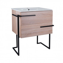 Купить Комплект Qtap Taurus 700х800х437 Whitish oak тумба напольная + раковина врезная QT2471TNT703WO