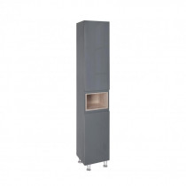 Купить Пенал напольный Qtap Robin 350х1950х316 Graphite/Whitish oak QT1376PN1652RGWO