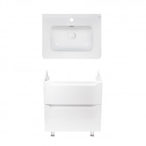 Купить Комплект Qtap тумба напольная Scorpio 600х825х460 мм White + раковина врезная Albatross 9H QT71SC43953