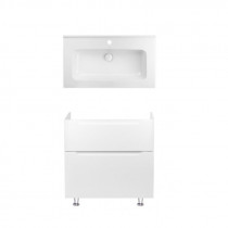 Купить Комплект Qtap тумба напольная Scorpio 800х825х460 мм White + раковина врезная Albatross 01 QT71SC43960