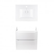 Купити Комплект Qtap тумба підвісна Scorpio 600х585х460 мм White + раковина урізна Albatross QT71SC43964