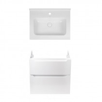 Купити Комплект Qtap тумба підвісна Scorpio 600х585х460 мм White + раковина урізна Albatross 01 QT71SC43965