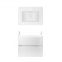 Купить Комплект Qtap тумба подвесная Scorpio 600х585х460 мм White + раковина врезная Albatross E QT71SC43967