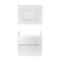 Купить Комплект Qtap тумба подвесная Scorpio 600х585х460 мм White + раковина врезная Albatross New QT71SC43968