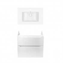 Купить Комплект Qtap тумба подвесная Scorpio 700х585х460 мм White + раковина врезная Albatross QT71SC43969