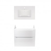 Купить Комплект Qtap тумба подвесная Scorpio 700х585х460 мм White + раковина врезная Albatross New QT71SC43971