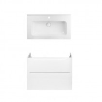 Купить Комплект Qtap тумба подвесная Scorpio 800х585х460 мм White + раковина врезная Albatross 01 QT71SC43973