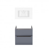 Купити Комплект Qtap тумба підвісна Scorpio 700х585х460 мм Graphite + раковина урізна Albatross QT71SC43982