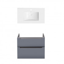 Купити Комплект Qtap тумба підвісна Scorpio 800х585х460 мм Graphite + раковина урізна Albatross QT71SC43985