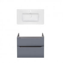Купити Комплект Qtap тумба підвісна Scorpio 800х585х460 мм Graphite + раковина урізна Albatross 9H QT71SC43988