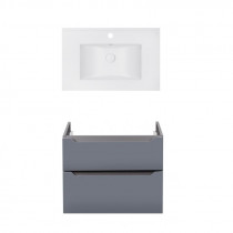 Купити Комплект Qtap тумба підвісна Scorpio 800х585х460 мм Graphite + раковина урізна Albatross E QT71SC43989