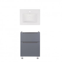 Купити Комплект Qtap тумба підлогова Scorpio 600х825х460 мм Graphite + раковина урізна Albatross New QT71SC44012