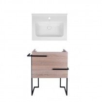 Купить Комплект Qtap тумба напольная Taurus 600х800х437 мм Whitish oak + раковина врезная Albatross 01 QT71TA44022