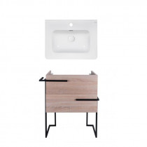 Купить Комплект Qtap тумба напольная Taurus 600х800х437 мм Whitish oak + раковина врезная Albatross 9H QT71TA44023