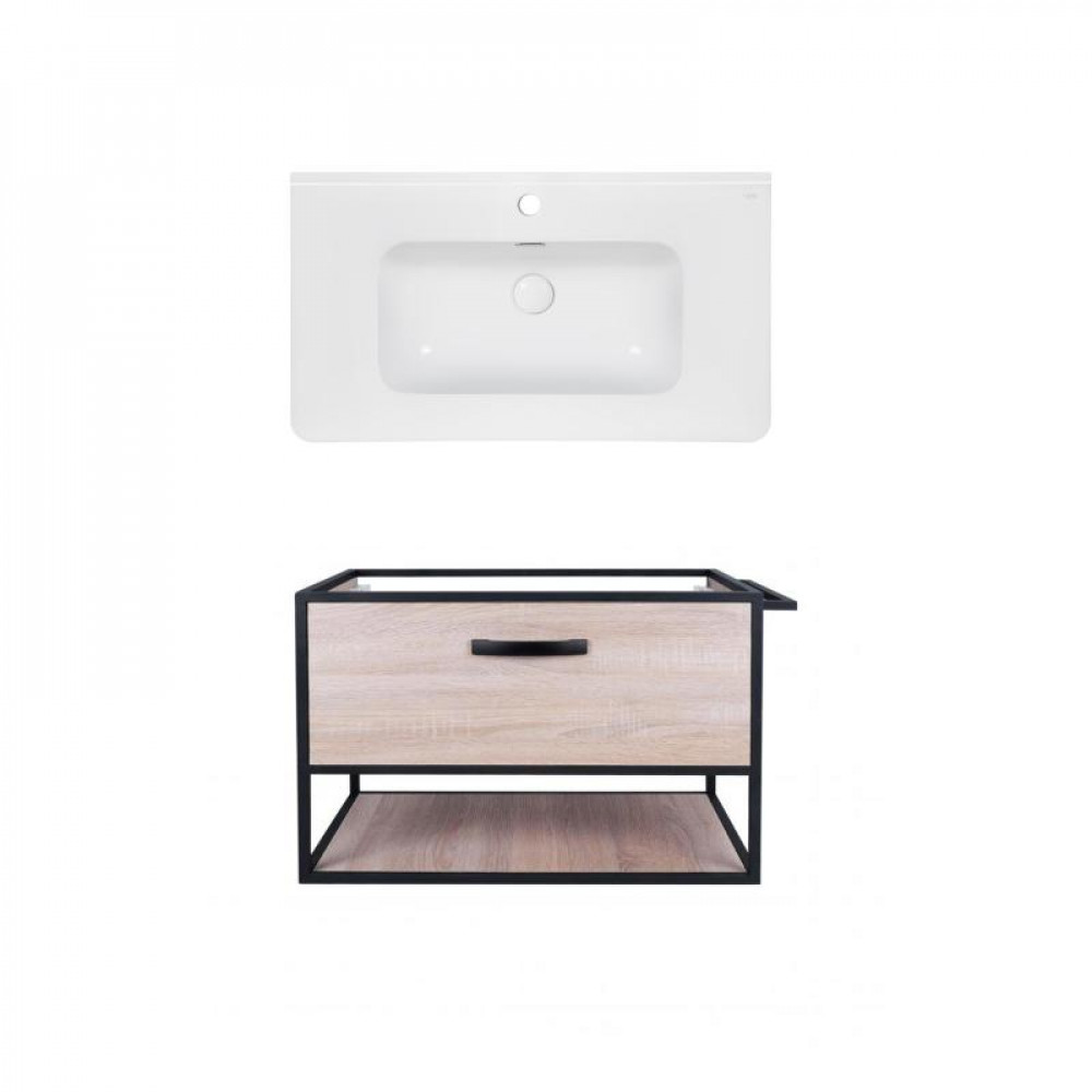 Купити Комплект Qtap тумба підвісна Taurus 800х580х437 мм Whitish oak + раковина врезная Albatross 9H QT71TA44028